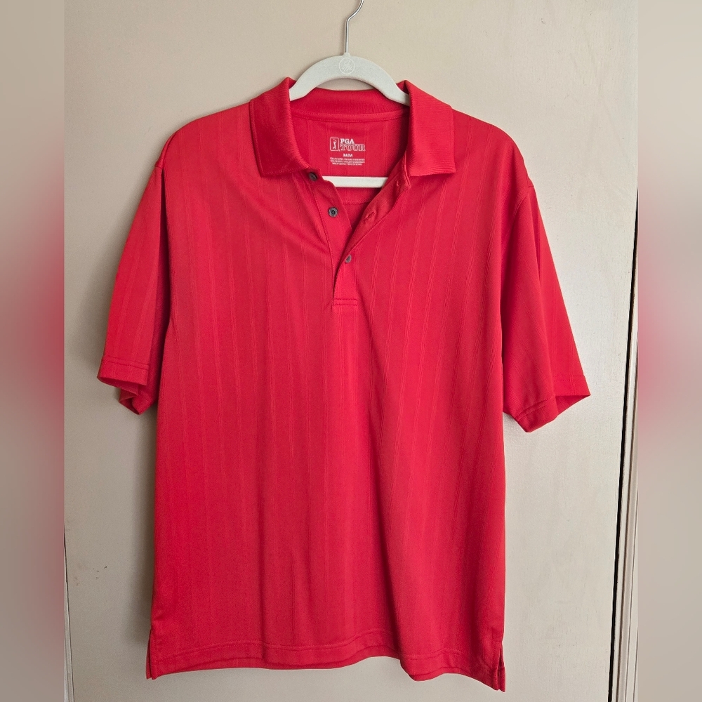 PGA Tour Men's Red Polo Shirt Size M